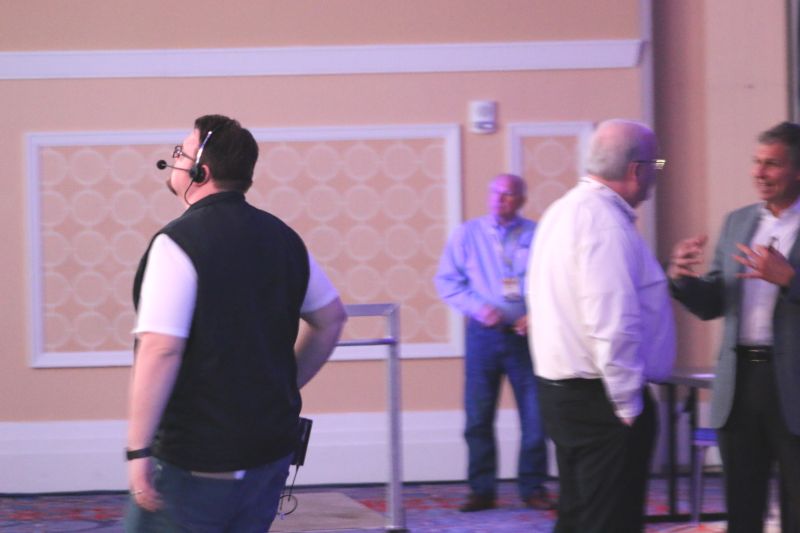 Adam Swartout coordinating a live production
